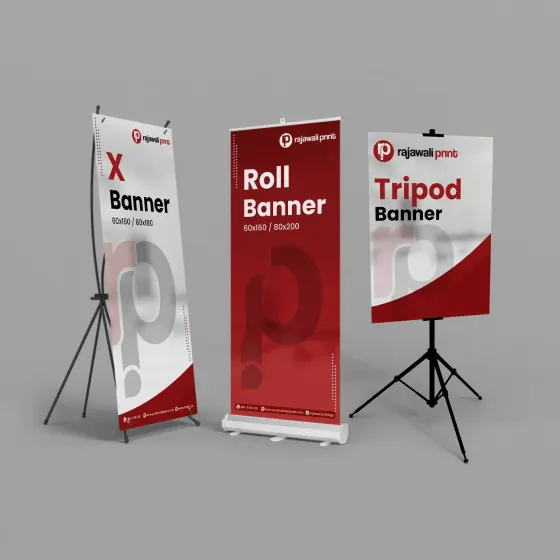 Perbedaan X Banner, Roll Up, dan Tripod Banner: Mana yang Paling Cocok?